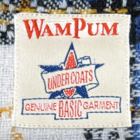 Vintage WamPum Blue Yellow Plaid Button Down Shacket size XL - Picture 5 of 5